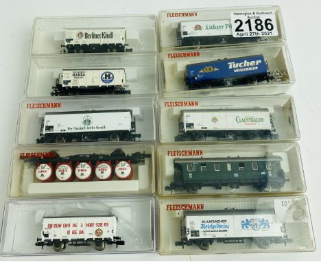 10x Fleischmann N Gauge Assorted Wagons - See Picture  P&amp;P Group 1 (£14+VAT for the first lot and £1+VAT for subsequent l