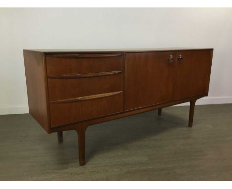 MCINTOSH TEAK SIDEBOARD,with three drawers and twin cupboard doors enclosing single shelf, label to interior, 160cm wideLight