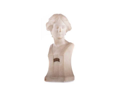 RICHARD PAULI (1855-1892),ALABASTER BUST OF A LADY,signed R. Pauli, 34cm highSmall chips and nibbles as well as some surface 