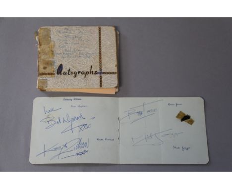 The Rolling Stones signatures Bill Wyamn, Keith Richard, Mick Jagger, Brian Jones and Charlie Watts together with a note "Stu