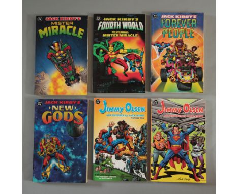 6 Jack Kirby first edition graphic novels inc Jack Kirby's New Gods (paperback 1998), Jimmy Olsen Adventures by Jack Kirby (p