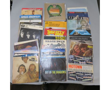 Box of 44 vinyl LP records inc With the Beatles mono PMC 1206, A Hard Days Night mono PMC 1230, Beatles for Sale Mono PMC 124