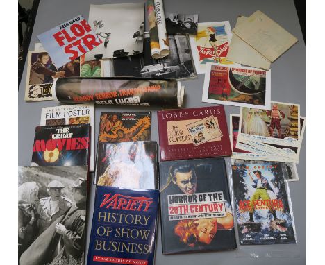 Bob Monkhouse collection of books, lobby cards & original & repro posters inc Horror of the 20th Century book by Weinberg, Lo