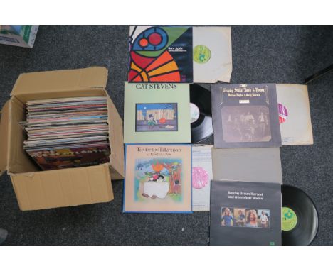 box of vinyl records inc Cat Stevens g/f Teaser and the Firecact ILPS 9154 palm tree label, Tea for the Tillerman g/f pink i 