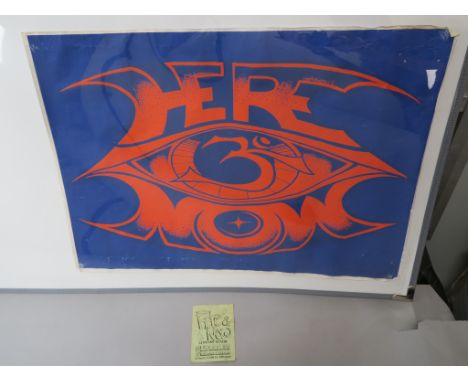 Here & Now Live on Stage original poster and signed ticket for the English psychedelic band.  poster measures 17 x 24 inch (2
