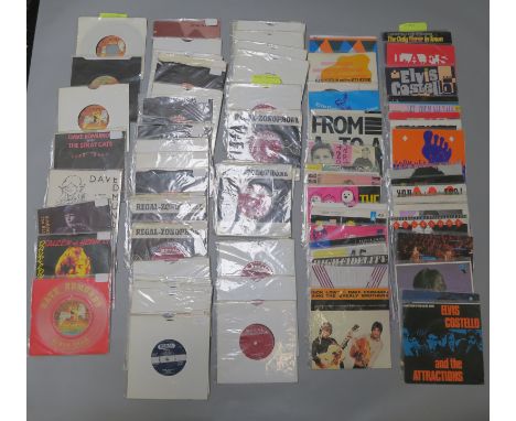 A collection of 7 inch singles on the labels F-Beat, Regal Zonophone, Rockfield, Swansong inc Elvis Costello, The Attractions