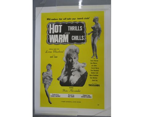 A collection of 6 Adult US one sheet linen backed, previously folded film posters inc "Hot Thrills  and Warm Chills", "The Ni