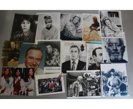 Signed photos including Lauren Bacall, Jamie Lee Curtis, Hayley Mills + COA, Faye Dunaway + COA, Jack Warner (Sergeant Dixon)