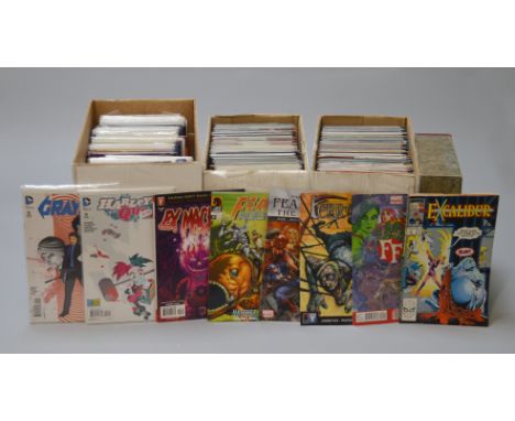 3 comic boxes of mainly Modern Marvel comics some variants titles inc. Echo, El Diablo, Dark Reign; Elektra (variant), Elemen