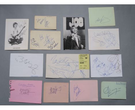 Slade signed page with original Lyceum Ballroom ticket signed by Noddy Holder, Dave Hill etc plus autographs by Bob Geldof, B