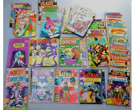 55 vintage DC comics including Batman #181 (1st app Poison Ivy - no pin-up), Batman #175, 188, 217, Detective Comics #332 (Th