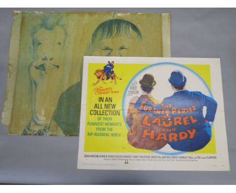 Laurel and Hardy posters including a US half sheet for The Further Perils of Laurel and Hardy, caricatures, Laurel and Hardy'