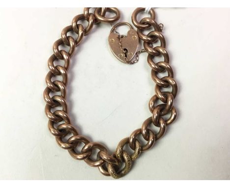 NINE CARAT GOLD CHAIN LINK BRACELET, with padlock claspThe bracelet weighs 14.6g