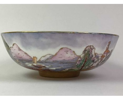 DOULTON PORCELAIN BOWL, decorated with a continuous seascape scene, bearing paper Doulton label to base and B. Durie name to 