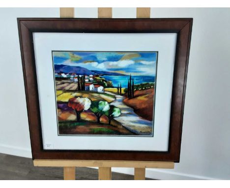 SLAVA BRODINSKY, TUSCAN LANDSCAPE signed limited edition lithographmounted, framed and under glass, along with Itzchak Tarkay