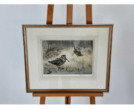 HENRY WILKINSON, SNIPE coloured eteching, signed in pencilmounted, framed and under glass49cm x 59cm