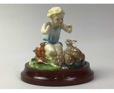 ROYAL WORCESTER FIGURAL GROUP, AND OTHER CERAMICS  the figural group 'Woodland Dance', along with four Royal Doulton figures 