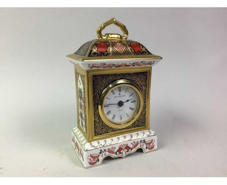 CROWN DERBY MANTEL CLOCK, in the old imari pattern18cm highOverall good condition with no major noticeable damage or signs of