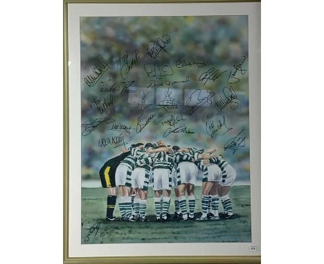 CELTIC F.C., LIMITED EDITION PRINT AFTER JIM SCULLION, ALONG WITH A 1995 SCOTTISH CUP WINNERS SIGNED PRINT this signed by Pau