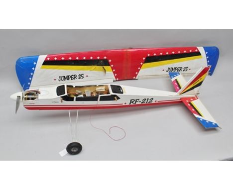A JUMPER 25 MODEL AEROPLANE with Multiplex engine, 149cm wing span, (Hanger rash to skin only) with instructions, together wi