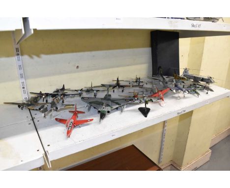 Nineteen model aircrafts and a full run of first edition Air Enthusiast magazines, models including Hawker Hurricane, Bristol