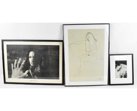 RALPH GIBSON; a signed black and white print, a print after Gustav Klimt, and a framed photographic print of a horse (3).