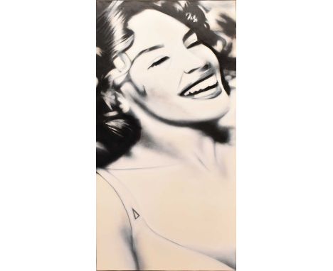 † FLORIAN BOHL; oil on canvas, portrait study of a woman, artist's name and dated 2003 verso, 170 x 70cm, unframed.