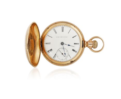 A POCKETWATCH, BY ELGIN NATL, white enamel dial with Roman numeral and subsidiary seconds, blued steel hands, numbered, total
