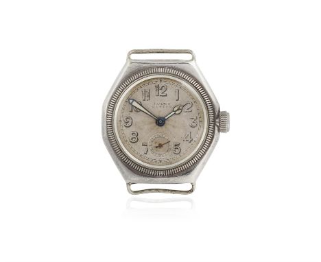 A STAINLESS STEEL 'OYSTER' WATCH BY ROLEX, CIRCA 1930, of manual wind movement with Arabic numerals and subsidiary seconds at