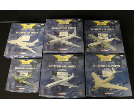 CORGI AEROPLANES/AIRPLANES - MILITARY AIR POWER - a selection of 6 packaged The Aviation Archive Corgi Military Air Power die