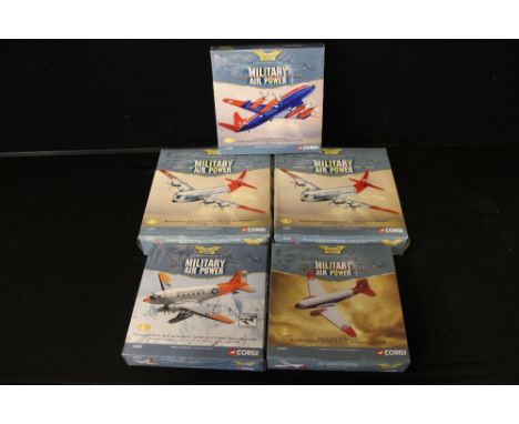 CORGI AEROPLANES/AIRPLANES - THUNDER IN THE SKIES - a selection of 5 packaged The Aviation Archive Corgi Military Air Power -