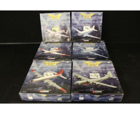 CORGI AEROPLANES/AIRPLANES - MILITARY - a selection of 6 packaged The Aviation Archive Military Corgi 1:144 scale models to i