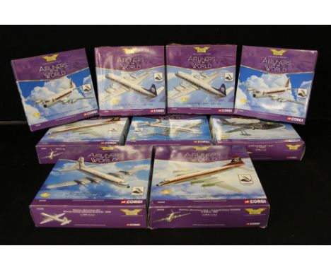 CORGI AEROPLANES/AIRPLANES - AIRLINERS OF THE WORLD - a selection of 9 packaged The Aviation Archive Airliners of the World C