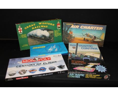 AEROPLANE/AIRPLANE BOARD GAMES - a selection of 4 board games to include a sealed Monopoly Century of Flight Aviation Edition