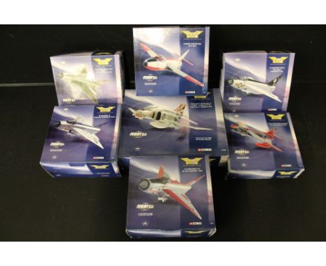 CORGI AEROPLANES/AIRPLANES - JET FIGHTER POWER - a selection of 7 packaged Jet Fighter Power Corgi The Aviation Archive 1:72 