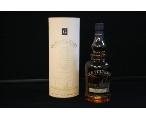 WHISKY - OLD PULTENEY - a bottle of Old Pultney single malt Scotch Whisky aged 12 years malt, in presentation box, 70cl 40%.