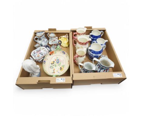 Masons Ironstone items in the Imari palette, Lladro Madonna bust (broken finger), Royal Doulton Spring Song figure, and furth