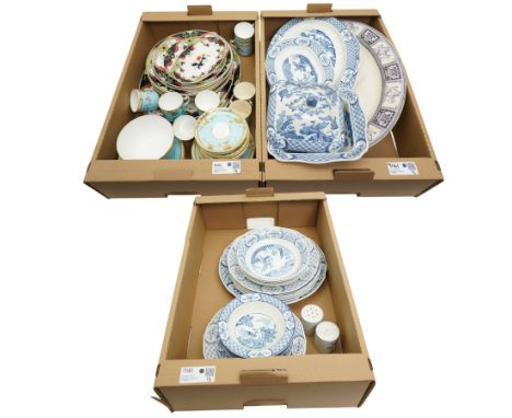 Victorian turquoise ground part tea set, part Doulton Matsumai pattern dinner service and other dinner ware