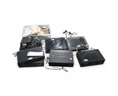 Quantity of HiFi equipment including Yamaha, Technics, etc and a number of records