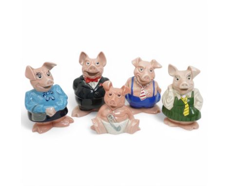 Group of five Wade NatWest pig money boxes all with original stoppers