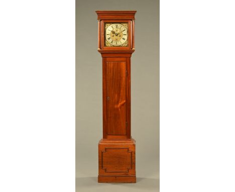 A George III mahogany longcase clock by Samuel Jordan Chatham, eight day with striking movement, dial width 11 1/4", case hei