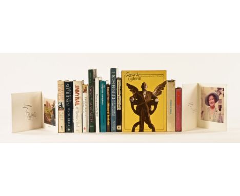 A collection of signed dedicated books to Gordon who was a hair stylist to the stars, to include Diana Rigg, Noel Coward, Lor
