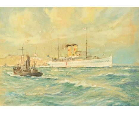 William Marshall Birchall (1844-1941), The Blighty Boat, signed and inscribed with title lower left, watercolour and gouache.