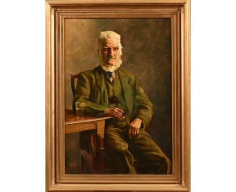 D Breeks, oil on canvas, portrait of an elderly gentleman with pipe.  113 cm x 77 cm, framed, signed.