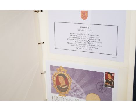 History of the monarchy first day covers with coinage 