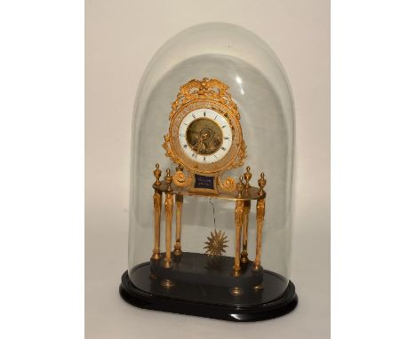  A fine French Louis XVI ormolu mantel clock circa late 18th/early 19th century, with eagle surmount to the top, above white 