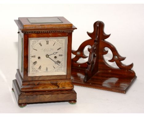 A Regency rosewood cased twin fusee mantel clock by Brockbank & Atkins, London circa 1815, the silvered dial with Roman numer