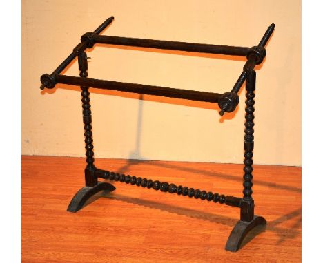 A Victorian bobbin twist tapestry stretcher, 109cm high x 95cm wide