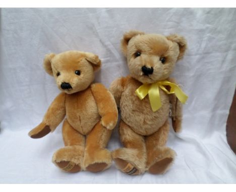 Merrythought (Hamleys label) limited edition light brown bear and another similar from the same factory