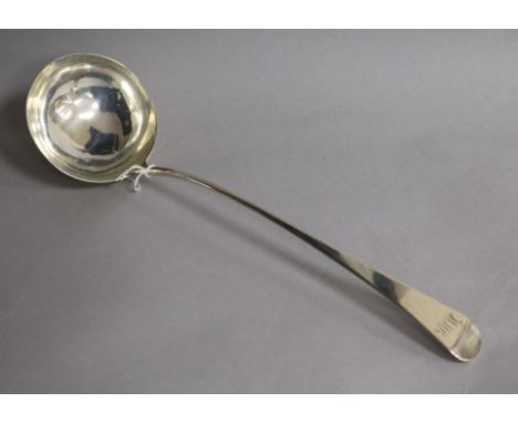 A George III silver Old English pattern soup ladle, William Sumner I, London, 1787, 35cm, 5 oz.